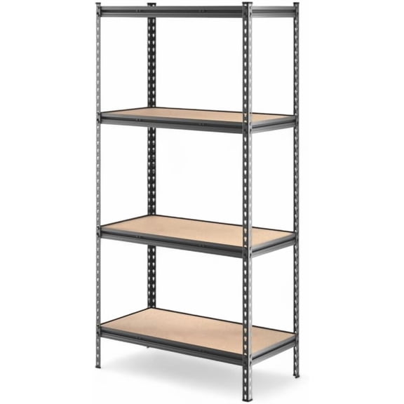 18" x 36" x 72" Boltless Industrial Shelving Unit Z-Beam Design with 4 Shelf, Heavy-Duty Steel Frame and Particleboard Shelves, 800 lb Capacity per Shelf