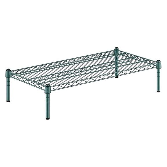 18" x 36" x 8" Green Epoxy Wire Storage Shelf, Dunnage Rack, 1 Tier Small Shelf