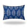 thumbnail image 1 of 18 x 4 x 12 in. Blue & White Enveloped Tropical Lumbar Indoor & Outdoor Pillow, 1 of 1