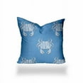 thumbnail image 1 of 18 x 4 x 18 in. Blue & White Crab Zippered Coastal Throw Indoor & Outdoor Pillow, 1 of 1