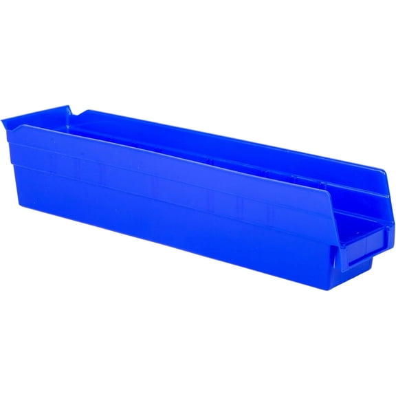 18" x 4" x 4" (12 Pack) Plastic Nesting Storage 18 Shelf Bin, Blue