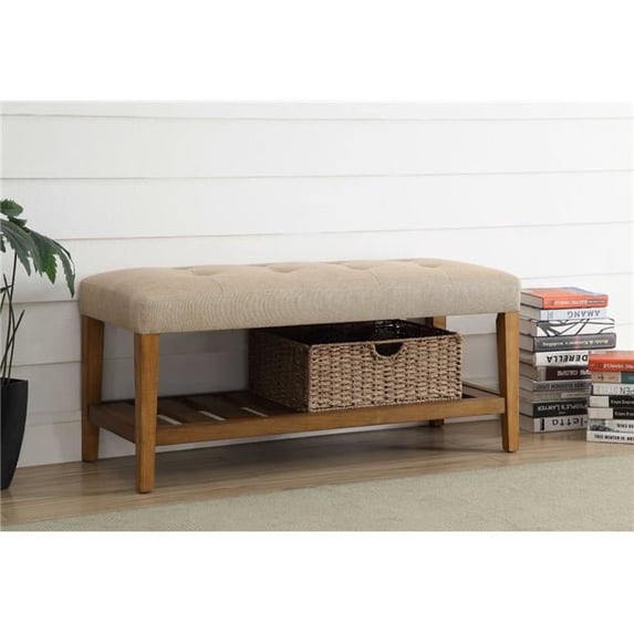 18 x 40 x 16 in. Wo Blue & Oak Bench