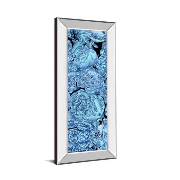 18 x 42 in. Blue Peonies II by Melissa Wang Mirror Framed Print Wall Art
