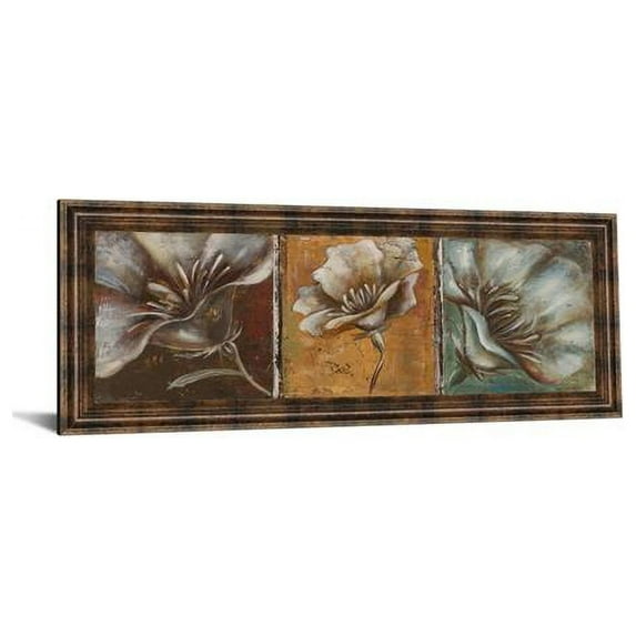 18 x 42 in. The Three Poppies I by Patricia Pinto Framed Print Wall Art