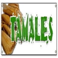 thumbnail image 1 of 18 x 48 in. Banner Sign - Tamales - Mexican Dough Corn Latin Comfort Food Meat Cheese Pastry, 1 of 1