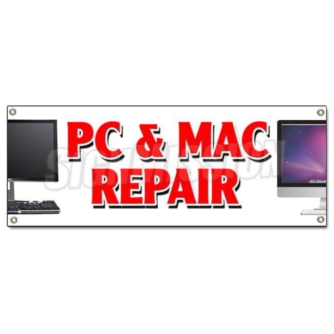 18 x 48 in. PC & Mac Repair Banner Sign - Walmart.com