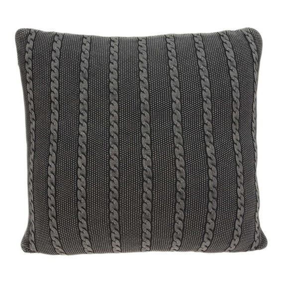 18" x 5" x 18" Transitional Charcoal Pillow Cover With Poly Insert