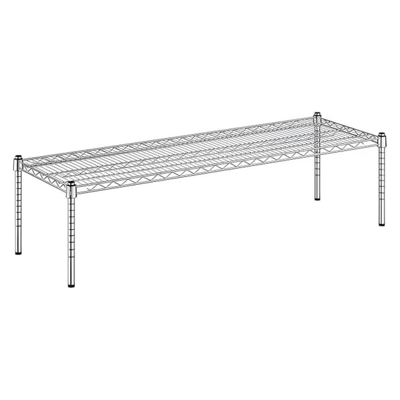 18" x 54" x 14" Wire Storage Shelf, Dunnage Rack, 1 Tier Small Shelf