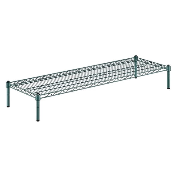 18" x 54" x 8" Green Epoxy Wire Storage Shelf, Dunnage Rack, 1 Tier Small Shelf
