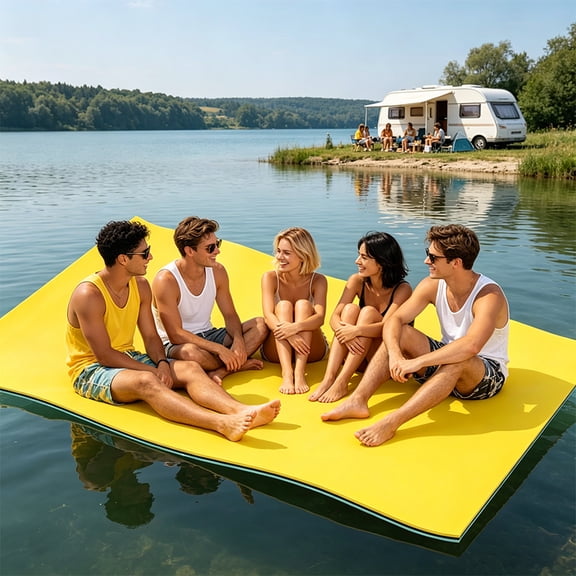 18 x 6 FT Water Floating Mat, Lake Floating Mat, Water Recreation, 3-Layer Tear-Resistant XPE Foam Portable Lily Mat Floating Mat, Adult Floating Mat, Suitable for Pools and Lakes