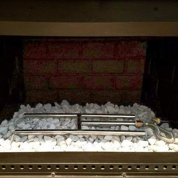 18 x 6 inch Gas Fireplace Burner, Stainless Steel H Burner for Gas Fireplace, Fire Pit, Propane & Natural Gas