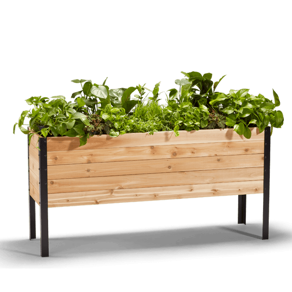 Cedar Planters 18" x 60" Outdoor Raised Garden Bed - 100% Canadian Western Red Cedar Elevated Planter Kit, 30" Tall