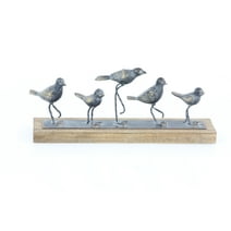 18" x 7" Gray Metal Bird Sculpture, by DecMode