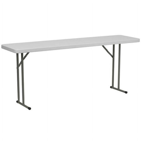 18'' x 72'' Granite White Plastic Folding Table - Seminar Training Plastic Folding Table