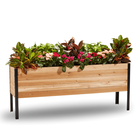 Cedar Planters 18" x 72" Outdoor Raised Garden Bed - 100% Canadian Western Red Cedar Elevated Planter Kit, 30" Tall