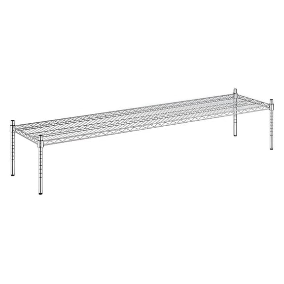 18" x 72" x 14" Wire Storage Shelf, Dunnage Rack, 1 Tier Small Shelf