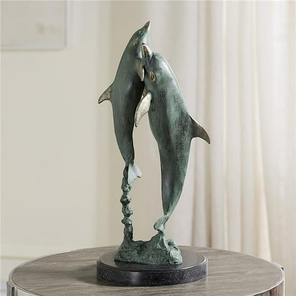 18 x 8 x 8 in. Flirty Dolphin Duo Sculpture