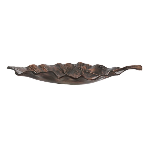 18" x 9.5" Metal Leaf Decorative Tray by Ashland