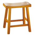 thumbnail image 1 of 18 x 9 x 18 in. 18 in. Wooden Counter Height Stool with Saddle Seat, Oak Brown - Set of 2, 1 of 1