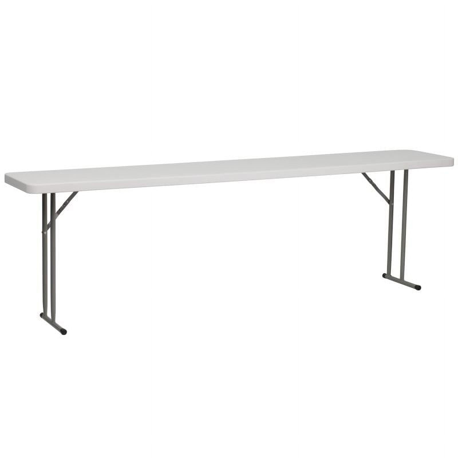 Powder Coated Gray Metal Rectangular Folding Table