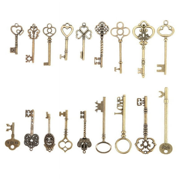 18 x Vintage Keys-Bronze