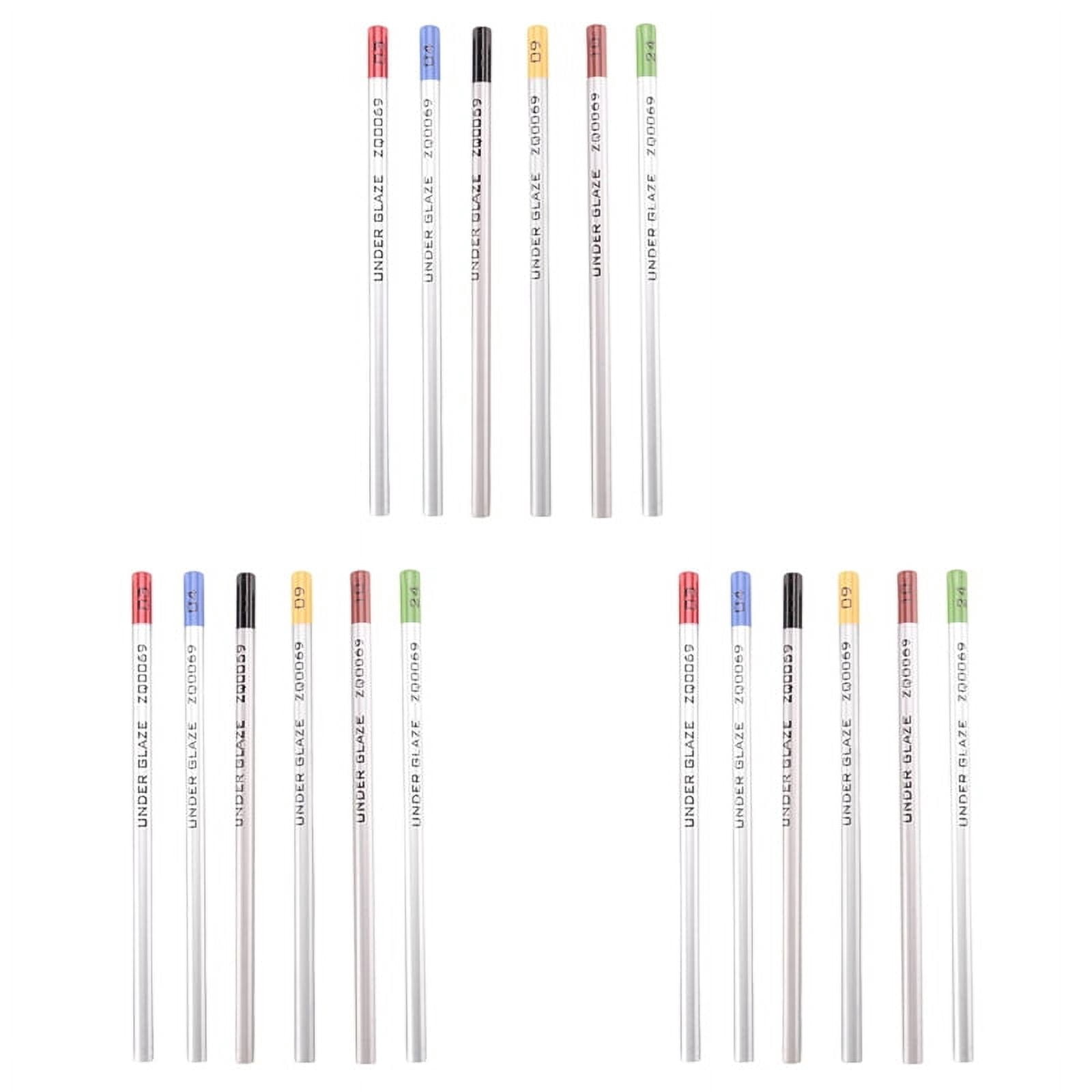 18 x underglaze pencils(No.03/04/06/09/10/24)-As Shown