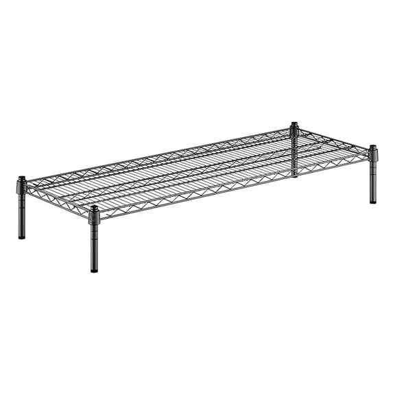 18" x " x 8" Black Epoxy Wire Storage Shelf, Dunnage Rack, 1 Tier Small Shelf