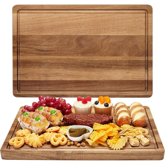 18‘’x12''Extra Large Cutting Board,  Bamboo Cutting Boards for Kitchen with Juice Groove and Kitchen Chopping Board for Meat Cheese board Heavy Duty Serving Tray