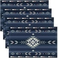 thumbnail image 1 of 18"x12" Southwest Native Design Placemats Set of 4 Girls Southwestern Geometric Table Place Mats,Tribal Placemat for Kitchen Dining Table Decor Indoor Outdoor Blue, 1 of 4