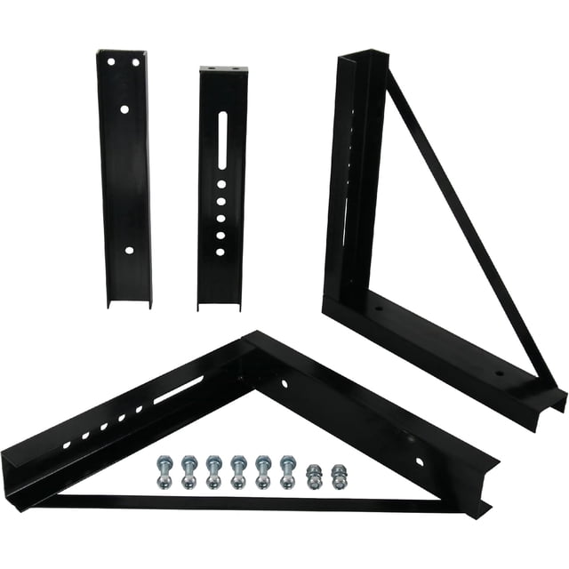 Underbody Truck Tool Box Mounting Brackets Kit – Heavy-Duty Black Steel, 18" X 18" Size, Includes Screws & Bolts – Set Of 2