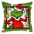 18"x18" Christmas Grinch Decorative Throw Pillow Cover, Merry Grinchmas