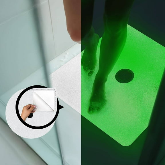 18"x18" Drain Hole Shower Mat | Peel and Stick, Non Slip Shower Mat Certified for Safety