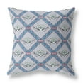 thumbnail image 1 of 18"x18" Gray Sea Blue Pink Zippered Suede Geometric Throw Pillow, 1 of 5