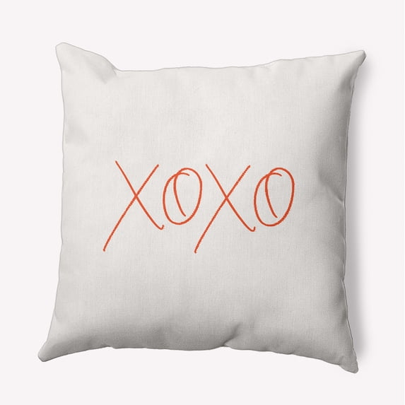 18"x18" Simply Daisy Modern XOXO Poly Accent Pillow, Orange Qty 1