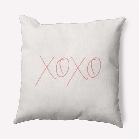 18"x18" Simply Daisy Modern XOXO Poly Accent Pillow, Pink Qty 1