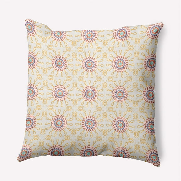 18"x18" Simply Daisy Sun Tile Poly Accent Pillow, Yellow Qty 1