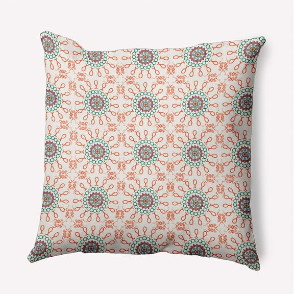 18"x18" Simply Daisy Sun Tile Poly Indoor/Outdoor Pillow, Orange Qty 1