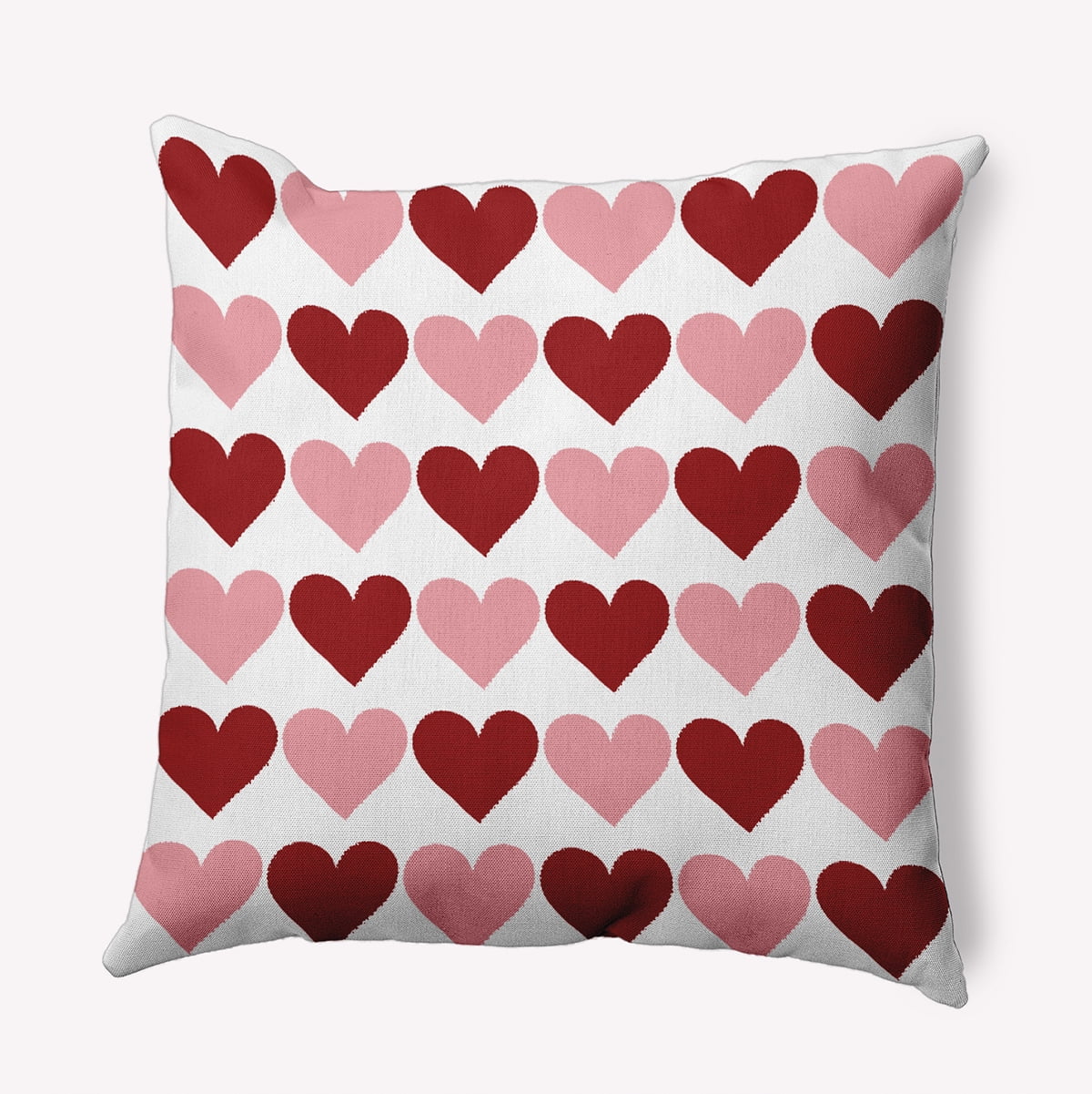18"x18" Simply Daisy Valentines Alternating Hearts Poly Accent Pillow, Red Qty 1