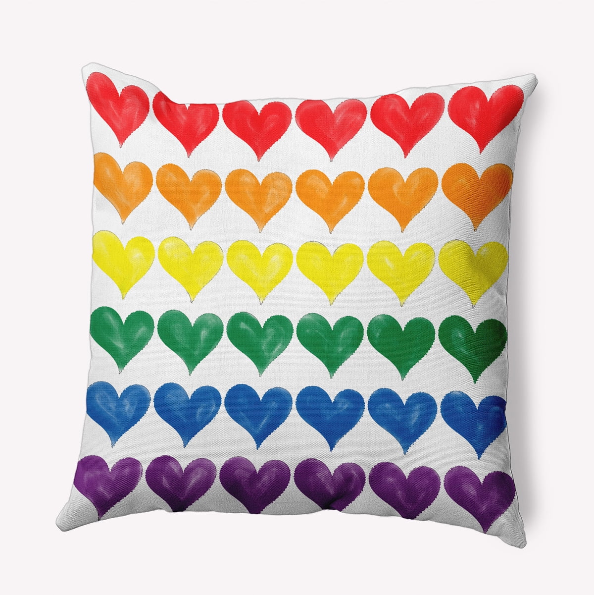 18"x18" Simply Daisy Valentines Pride Hearts Poly Accent Pillow, Multi Qty 1