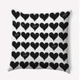 thumbnail image 1 of 18"x18" Simply Daisy Valentines XOXO Colored Hearts Poly Indoor/Outdoor Pillow, Black-White Qty 1, 1 of 5
