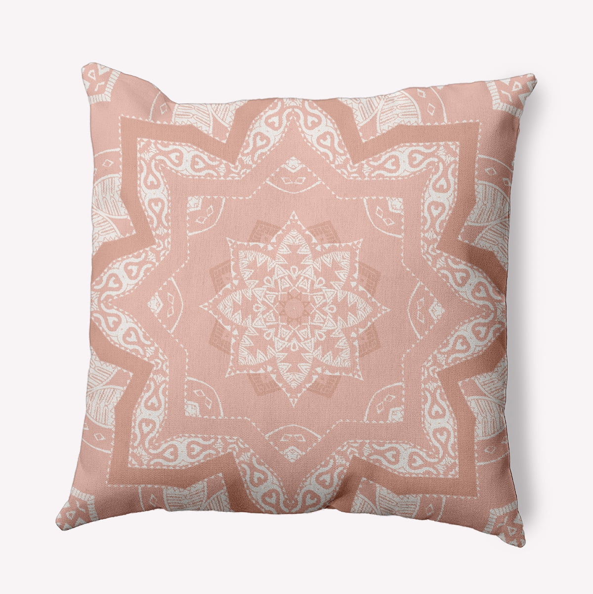 18"x18" Square Simply Daisy Shawl Poly Indoor/Outdoor Pillow, Sunwashed Brick Qty 1