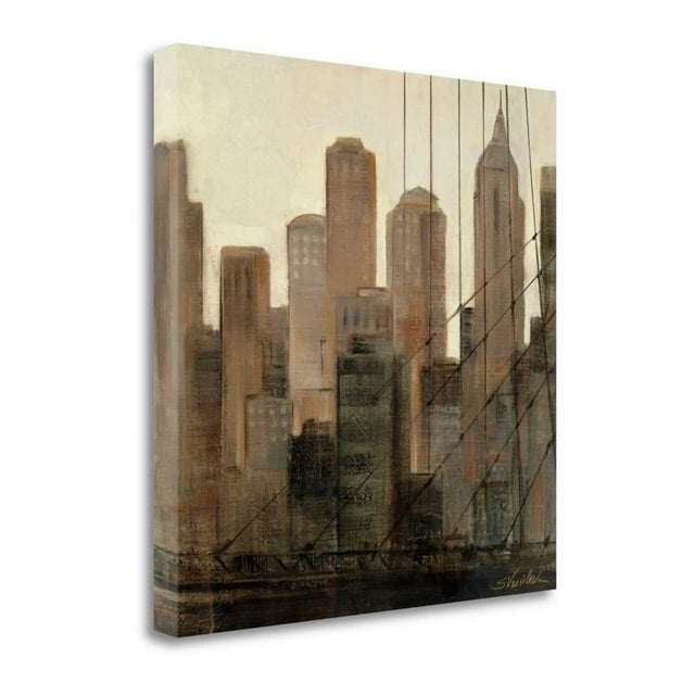 18"x18" View From The Bridge I By Silvia Vassileva- on Canvas Fabric Multi-Color