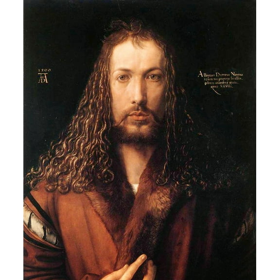 18"x22" Fine Art Quality Poster :: Albrecht Durer - Self-portrait at age 28