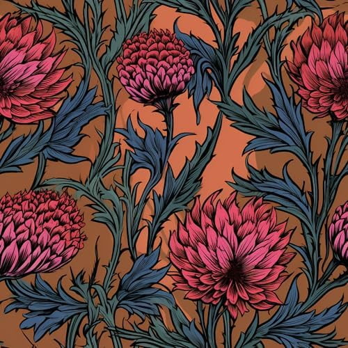 18"x236" Abstract Brown Protea Flower Boho Peel and Stick Self Adhesive Wallpaper Removable Contact Paper Stick on Easy Peel Off Wall Paper for Kitchen Bedroom Bathroom Renter$$Tools & Hardware Other