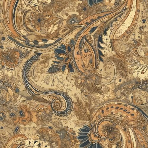 18"x236" Brown Vintage Boho Paisley Flower Peel and Stick Self Adhesive Wallpaper Removable Contact Paper Stick on Easy Peel Off Wall Paper for Kitchen Bedroom Bathroom Renter$$Tools & Hardware Other