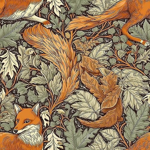 18"x236" Leaf Fox Animal Brown Peel and Stick Self Adhesive Wallpaper Removable Contact Paper Stick on Easy Peel Off Wall Paper for Kitchen Bedroom Bathroom Renter$$Tools & Hardware Other