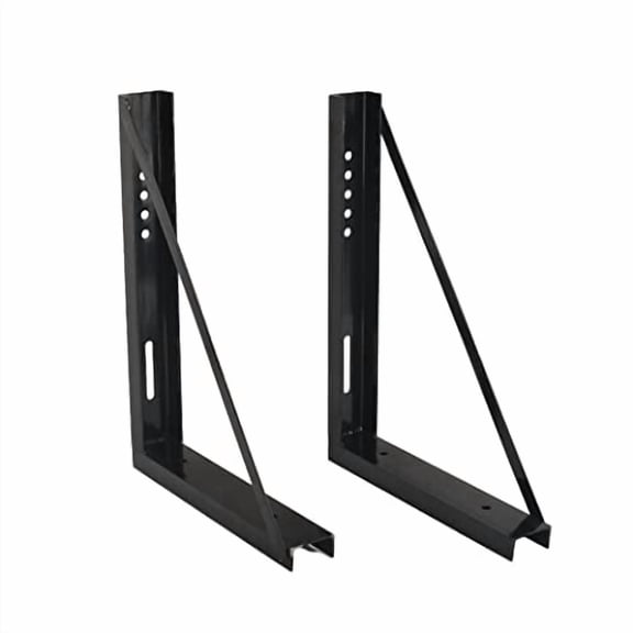 18x24 Bolted Steel Mounting Brackets for Trailer Tool Box, Set of 2 - Black