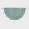 thumbnail image 1 of 18"x32" Half Moon Bath Rug with Tassels Aqua, 1 of 4