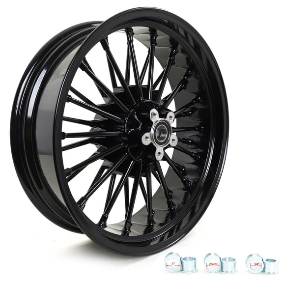 18"x5.5" 36 Fat Spokes Tubeless Rear Wheel For Harley Dyna FXDB FXDL FXDWG