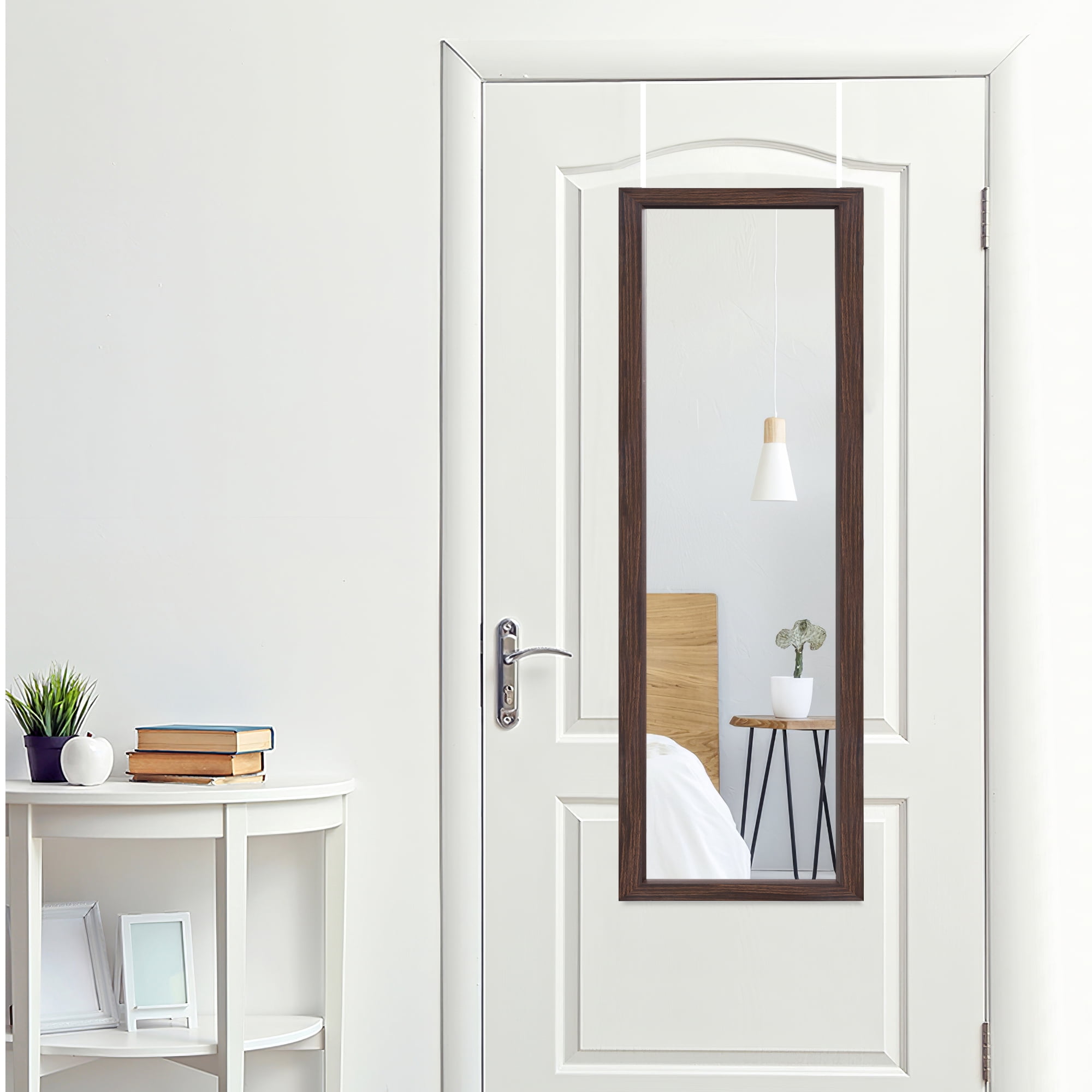 18"x51" Rectangle Floor Length Mirror PS Frame Hanging Mirror for Door or Wall Brown